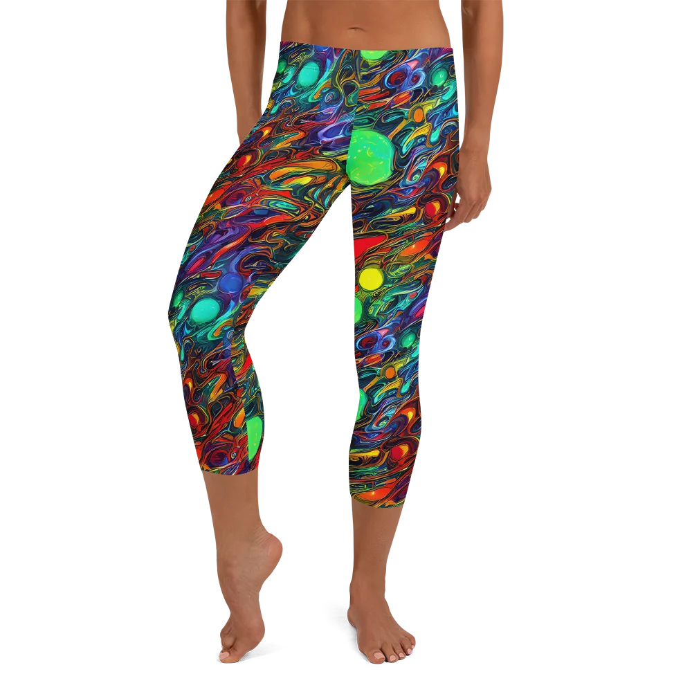 Galactic Fluid on Capri Leggings — Front