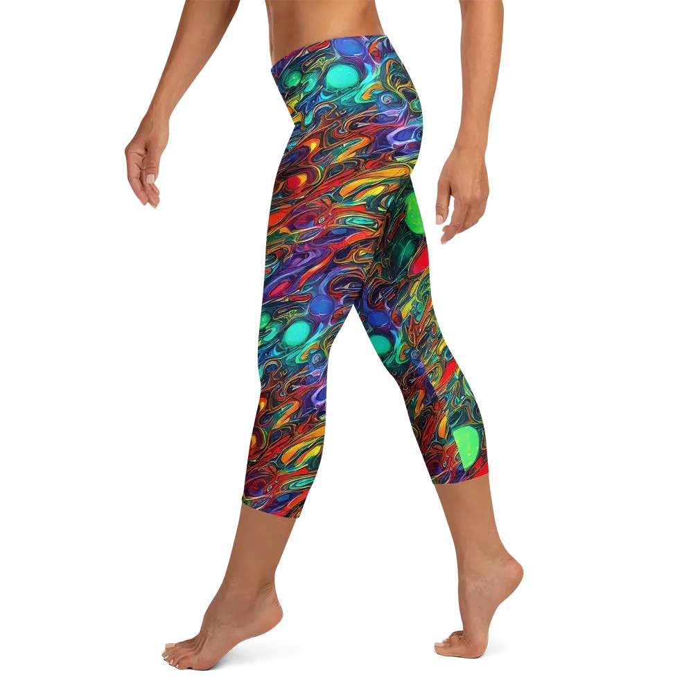 Galactic Fluid on Capri Leggings — Left
