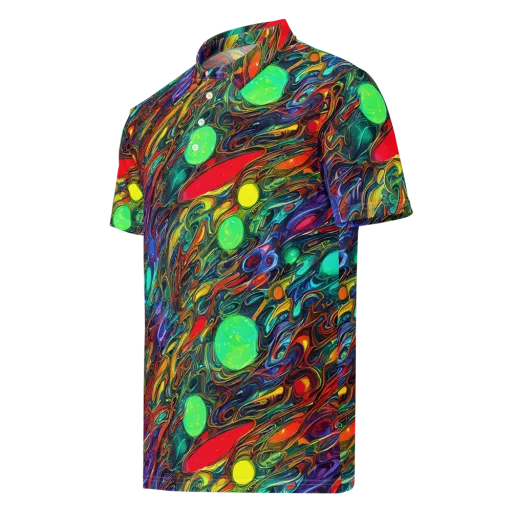 Galactic Fluid on a Men's Slim Fit Polo Shirt