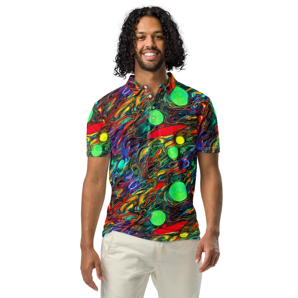 Galactic Fluid on Men's Slim Fit Polo Shirt — Front