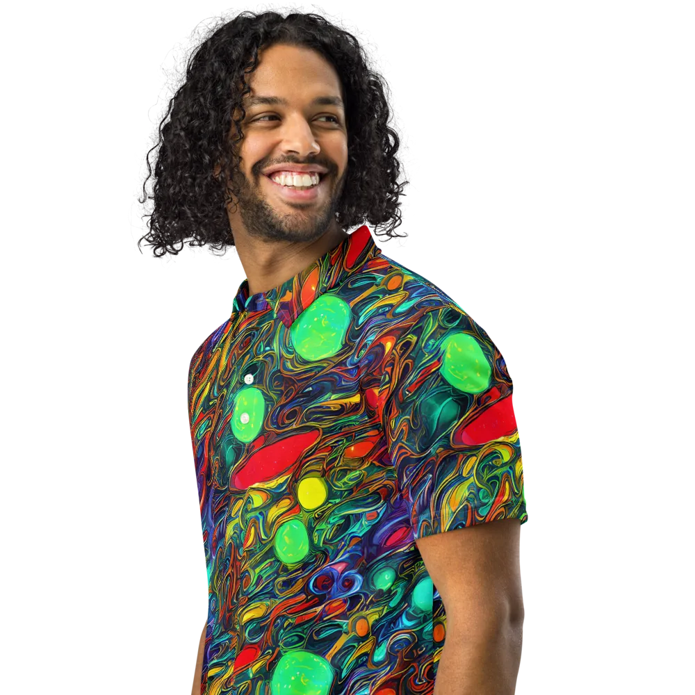 Galactic Fluid on Men's Slim Fit Polo Shirt — Left Front