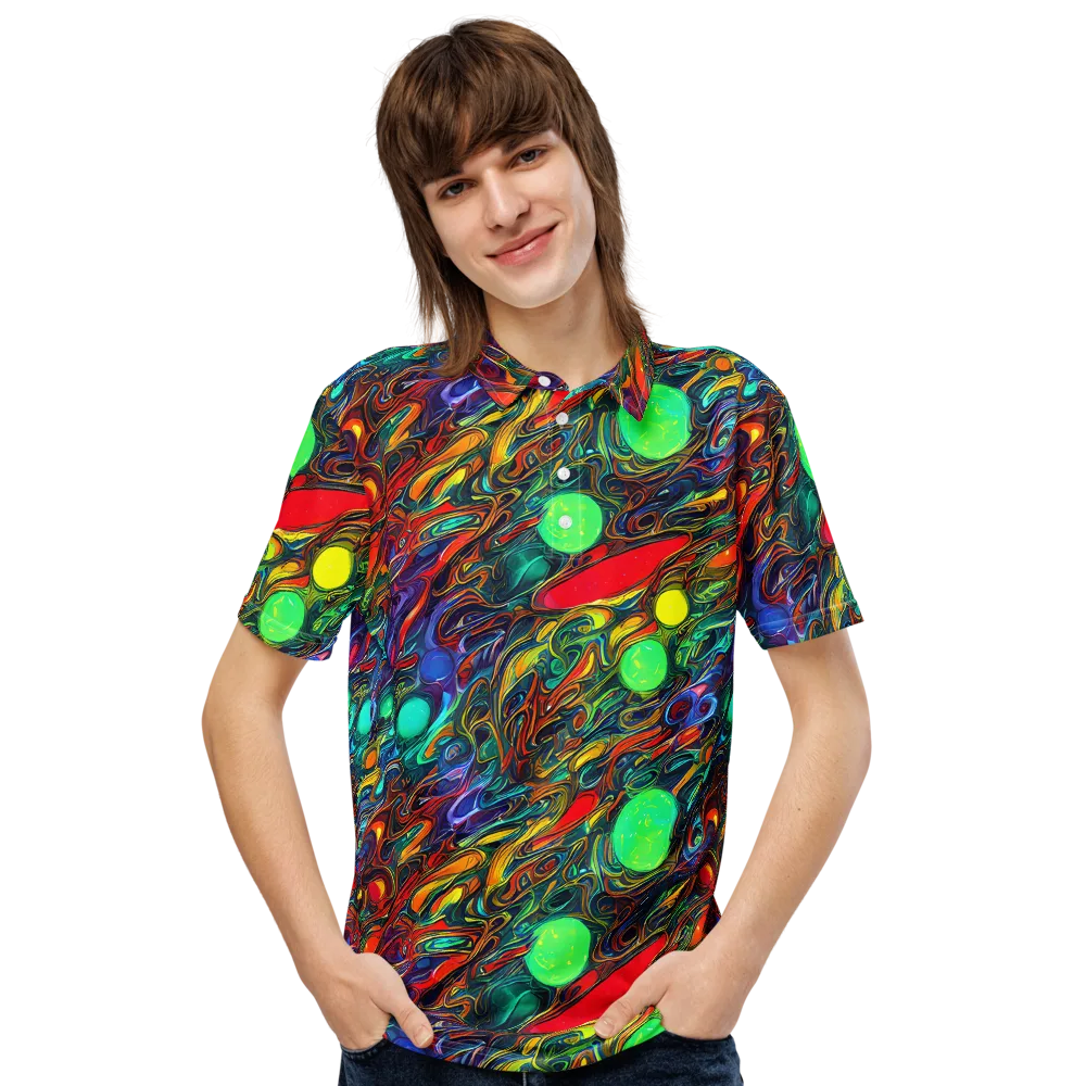 Galactic Fluid on Men's Slim Fit Polo Shirt — Front
