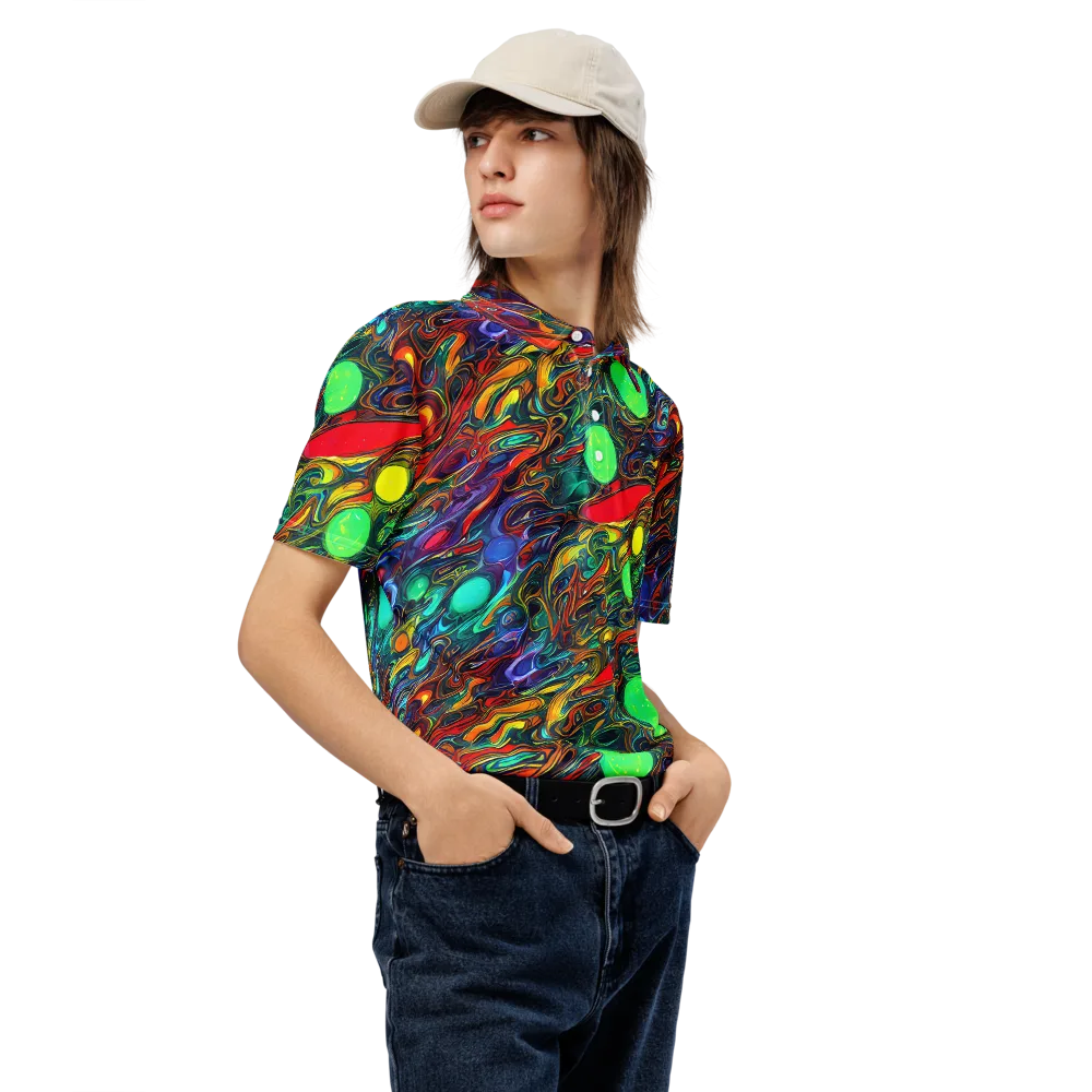 Galactic Fluid on Men's Slim Fit Polo Shirt — Right Front