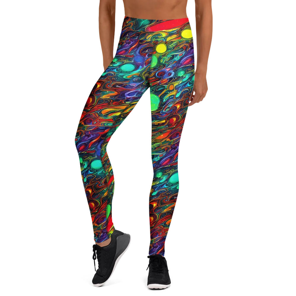 Galactic Fluid on Yoga Leggings — Front