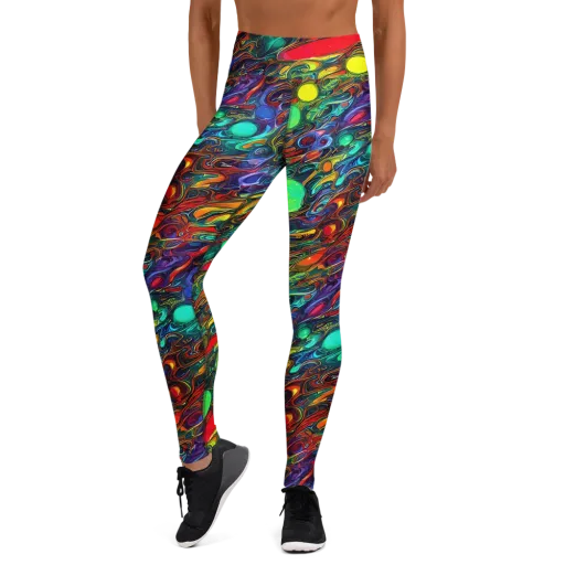 Galactic Fluid on a Yoga Leggings