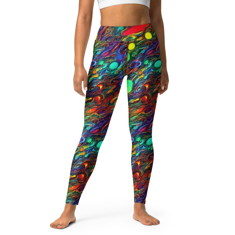 Galactic Fluid on Yoga Leggings — Front