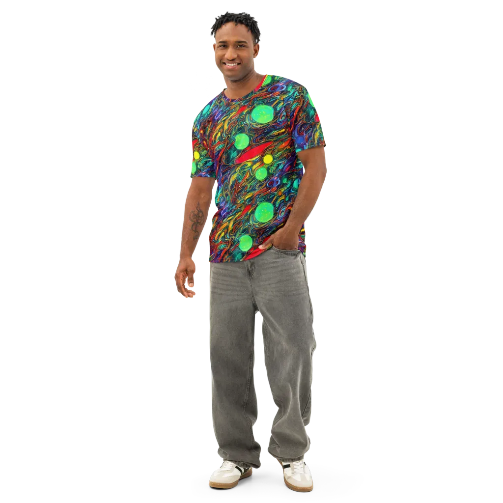 Galactic Fluid on Men's Cotton Crew Neck T-Shirt — Front