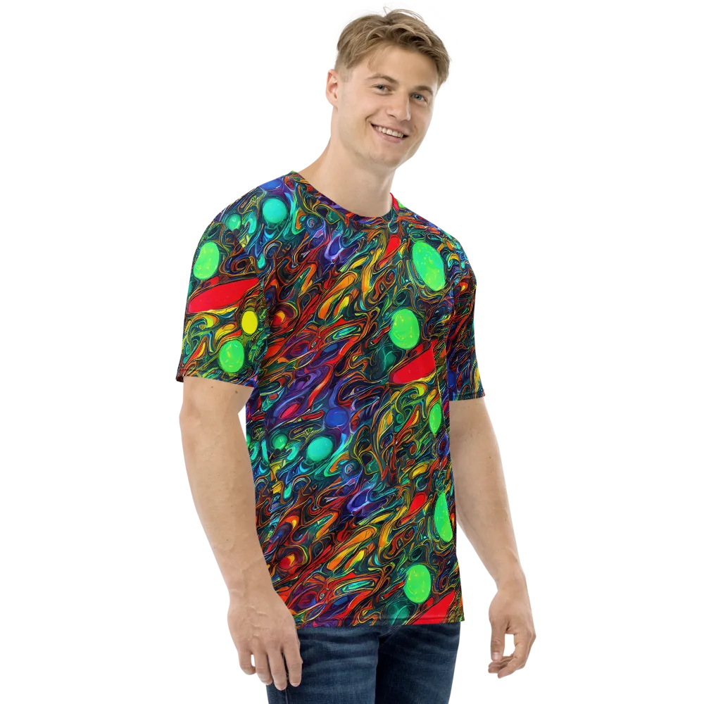 Galactic Fluid on Men's Crew Neck T-Shirt — Right