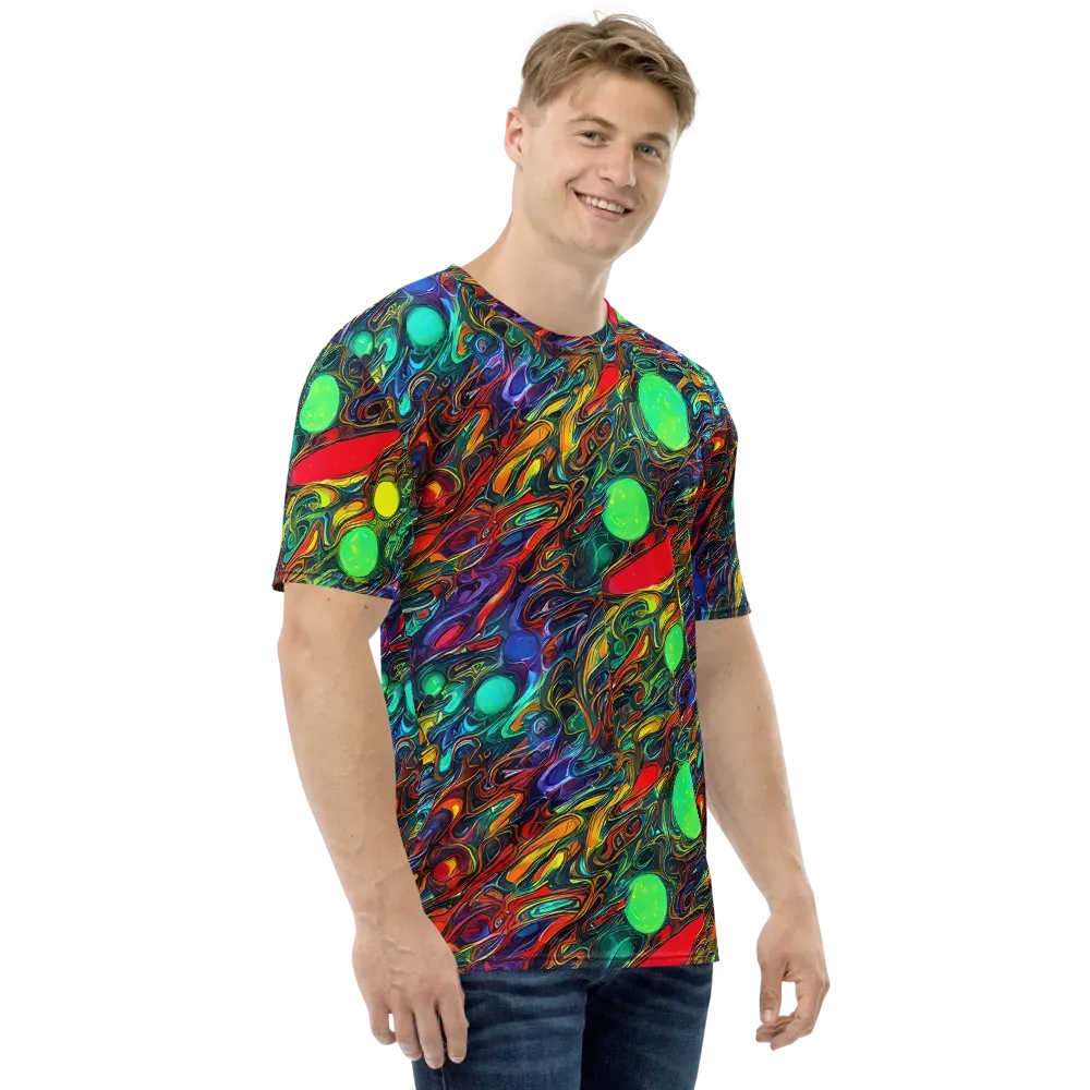 Galactic Fluid on Men's Crew Neck T-Shirt — Right