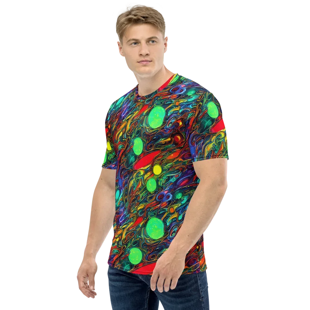 Galactic Fluid on Men's Crew Neck T-Shirt — Left