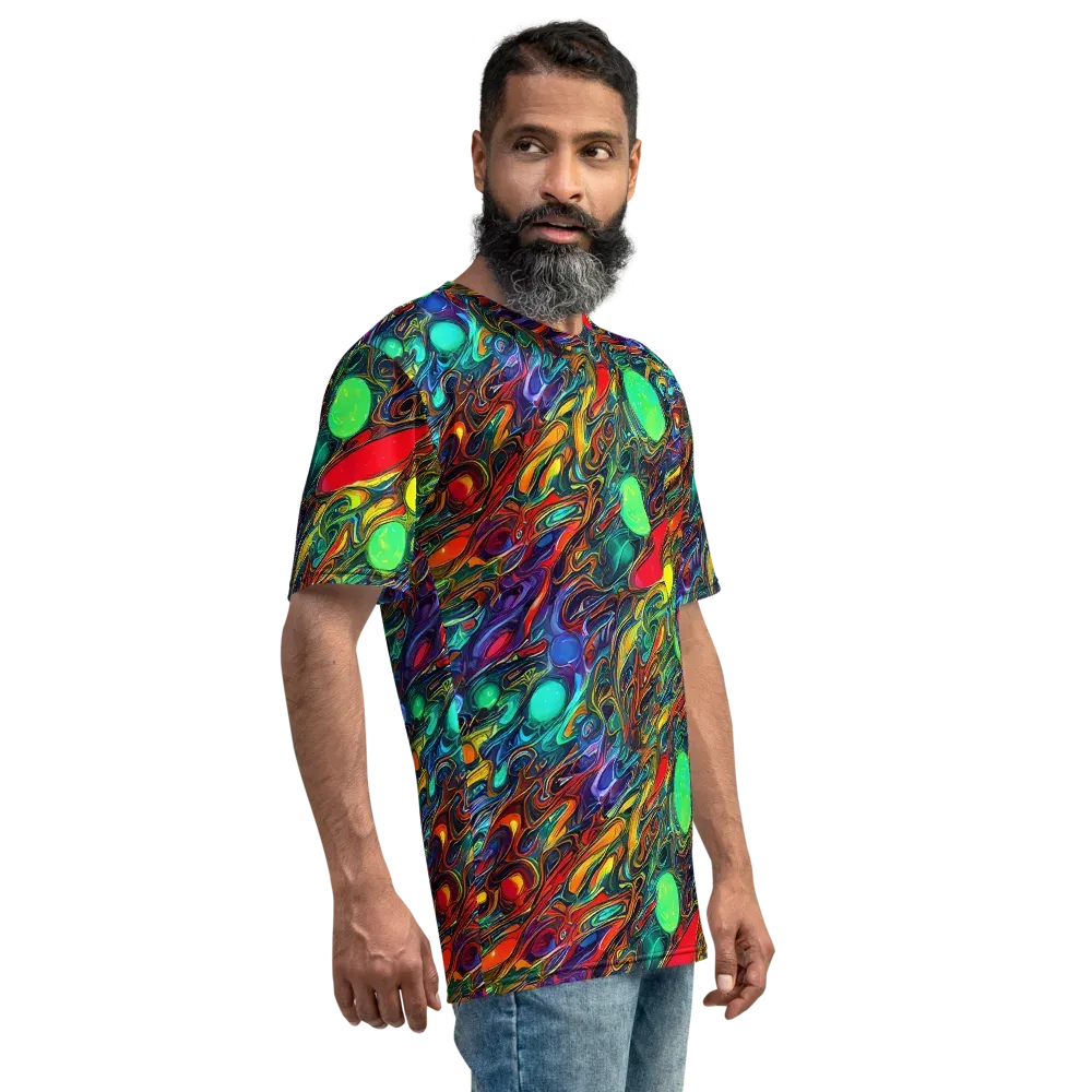 Galactic Fluid on Men's Crew Neck T-Shirt — Right