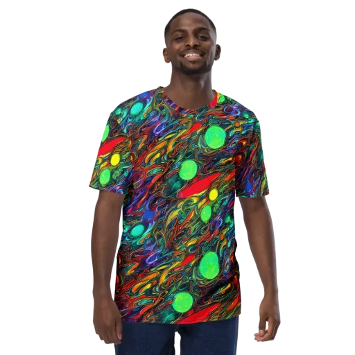 Galactic Fluid on a Men's Crew Neck T-Shirt