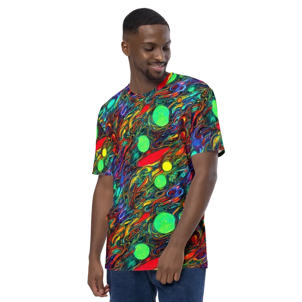 Galactic Fluid on Men's Crew Neck T-Shirt — Left