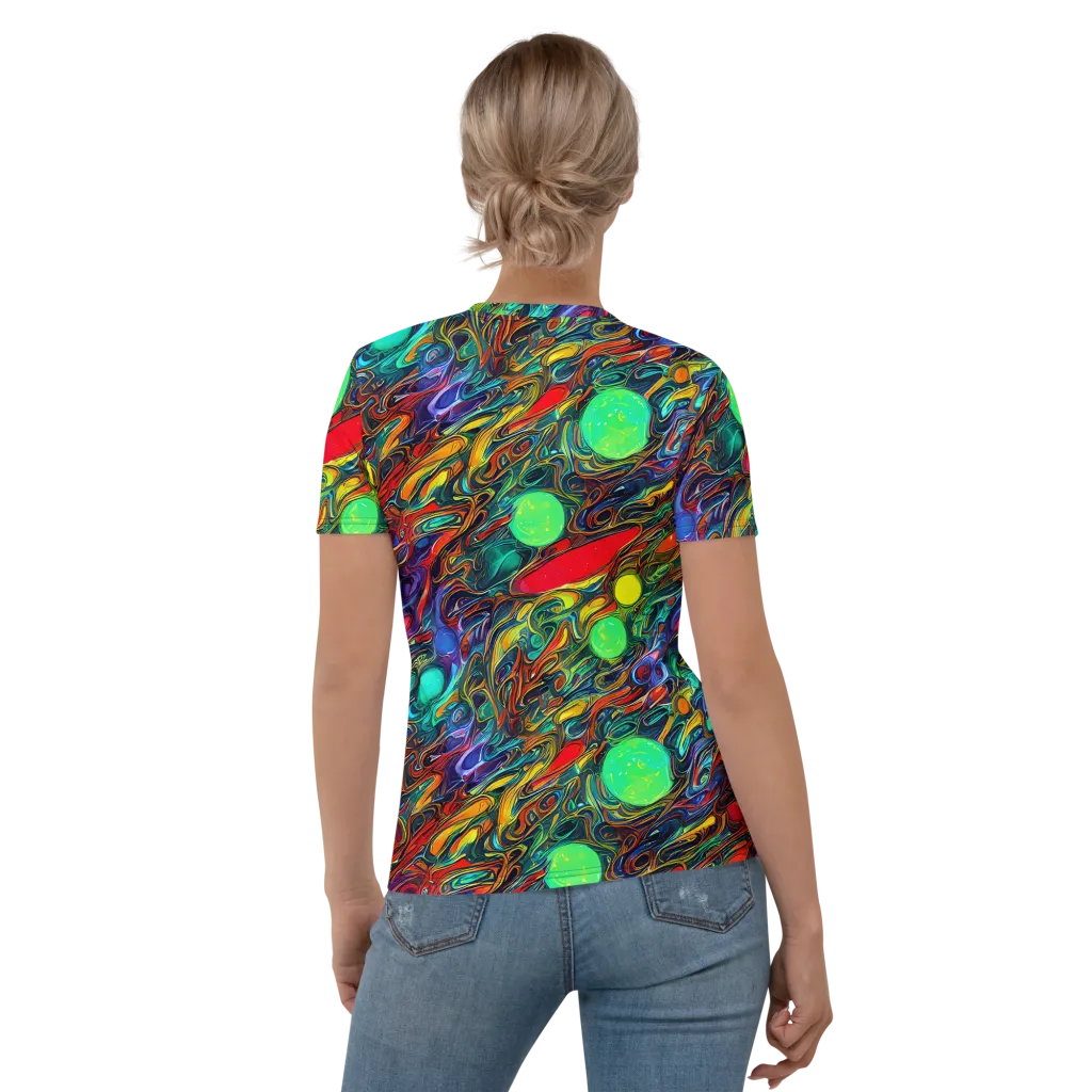 Galactic Fluid on Women's Crew Neck T-Shirt — Back