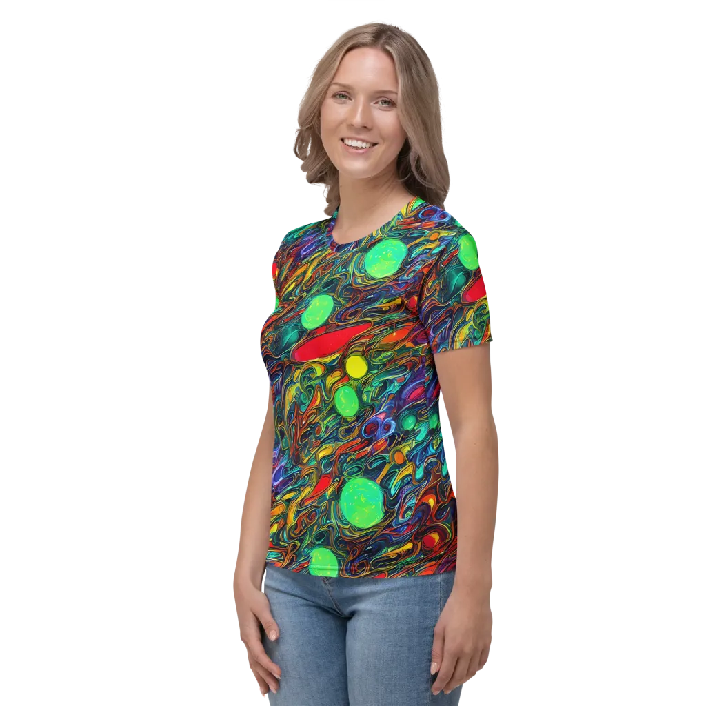Galactic Fluid on Women's Crew Neck T-Shirt — Left