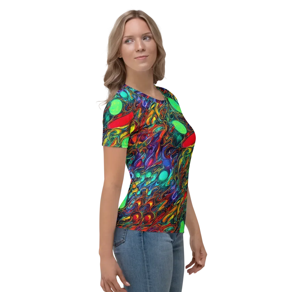 Galactic Fluid on Women's Crew Neck T-Shirt — Right