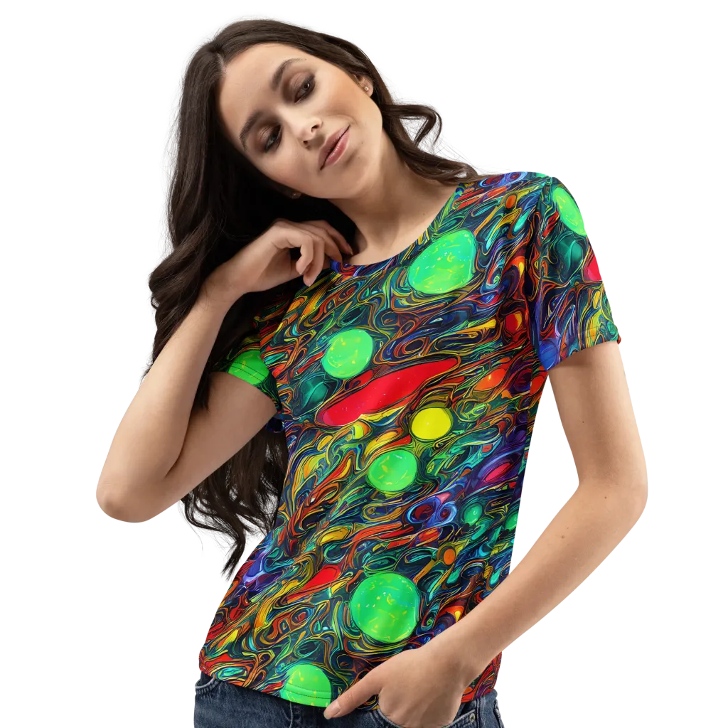 Galactic Fluid on Women's Crew Neck T-Shirt — Left Front