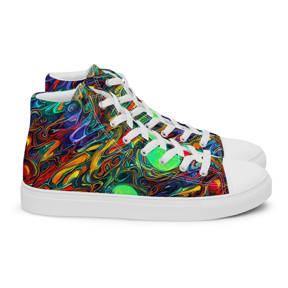 Galactic Fluid on Women's High Top Canvas Shoes — Right
