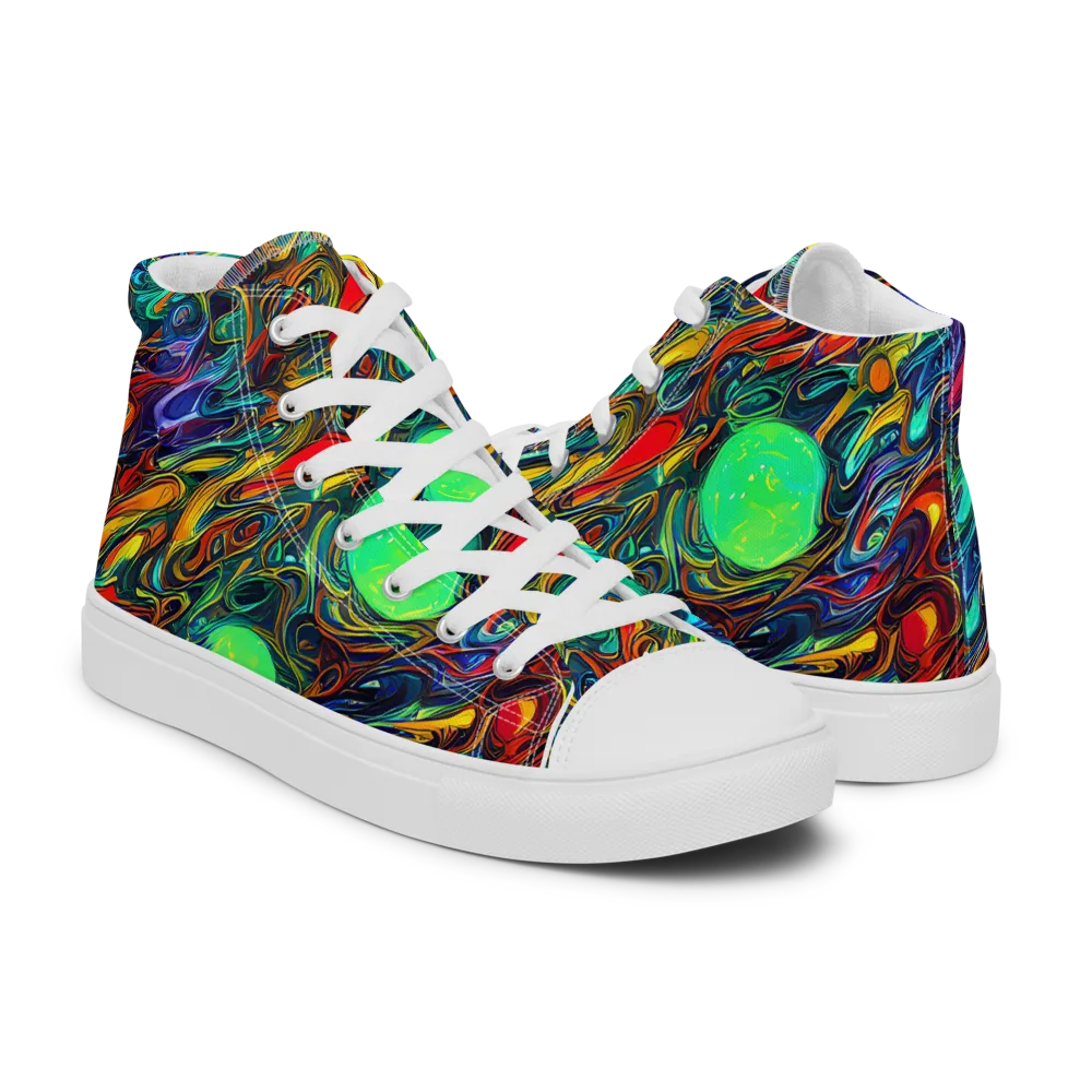 Galactic Fluid on Women's High Top Canvas Shoes — Right