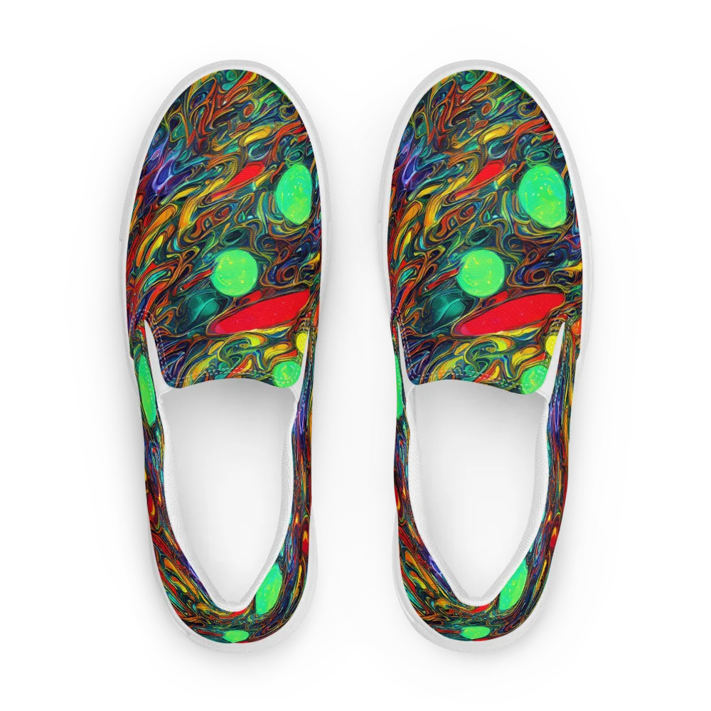 Galactic Fluid on Men's Slip-On Canvas Shoes — Front