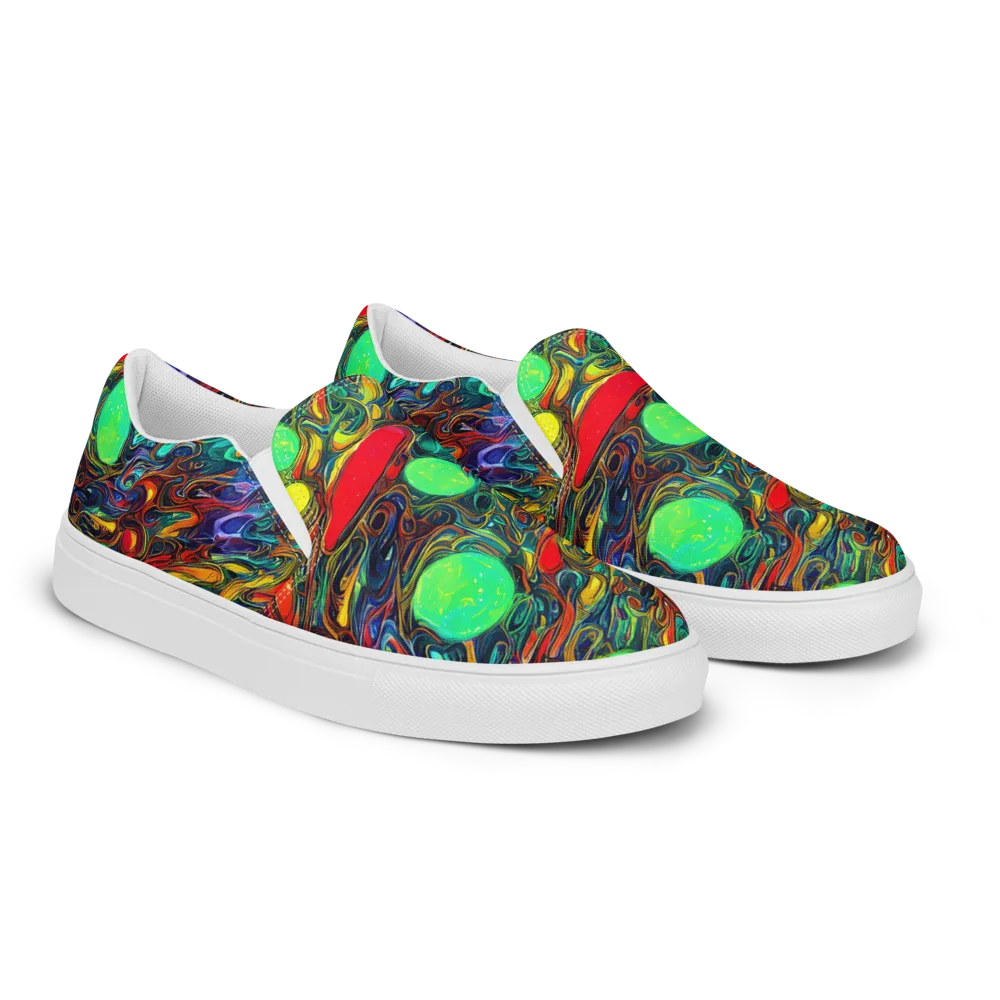 Galactic Fluid on Men's Slip-On Canvas Shoes — Right Front