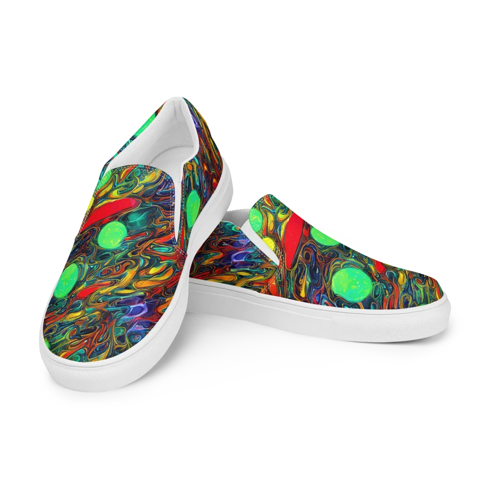 Galactic Fluid on Men's Slip-On Canvas Shoes — Left Front
