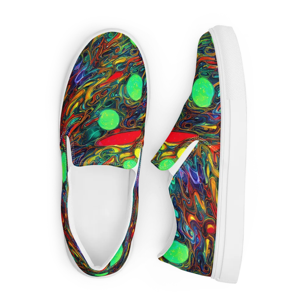 Galactic Fluid on Men's Slip-On Canvas Shoes — Front
