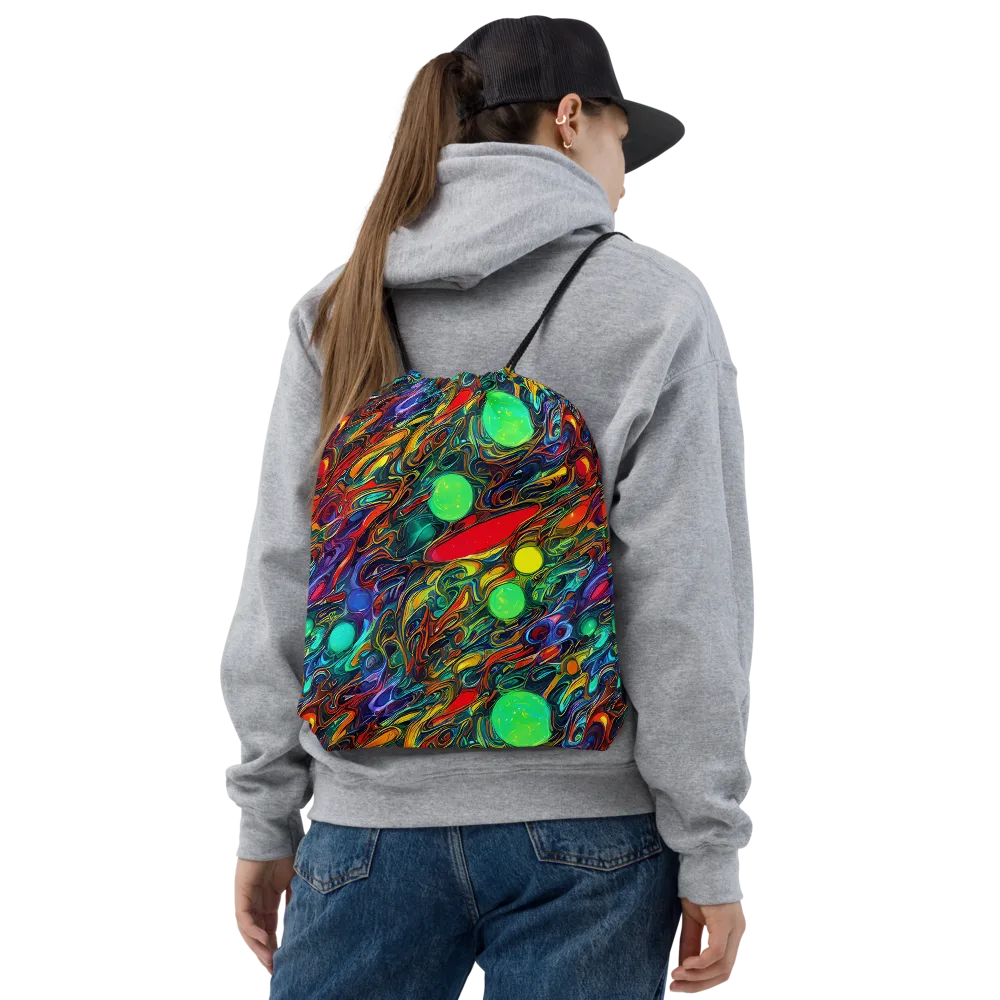 Galactic Fluid on Drawstring Bag — Front