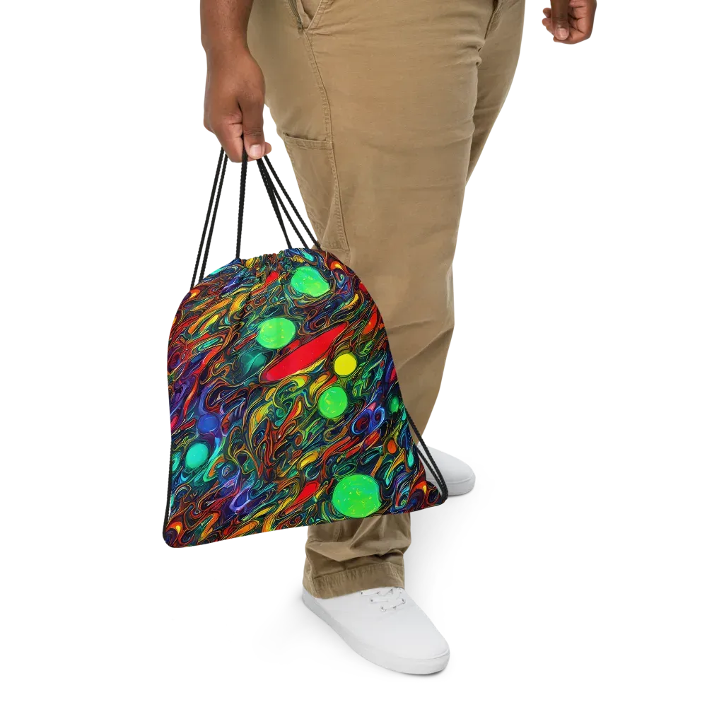 Galactic Fluid on Drawstring Bag — Front
