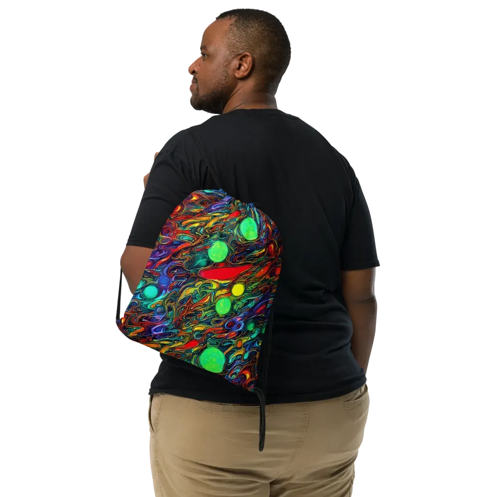Galactic Fluid on Drawstring Bag — Front