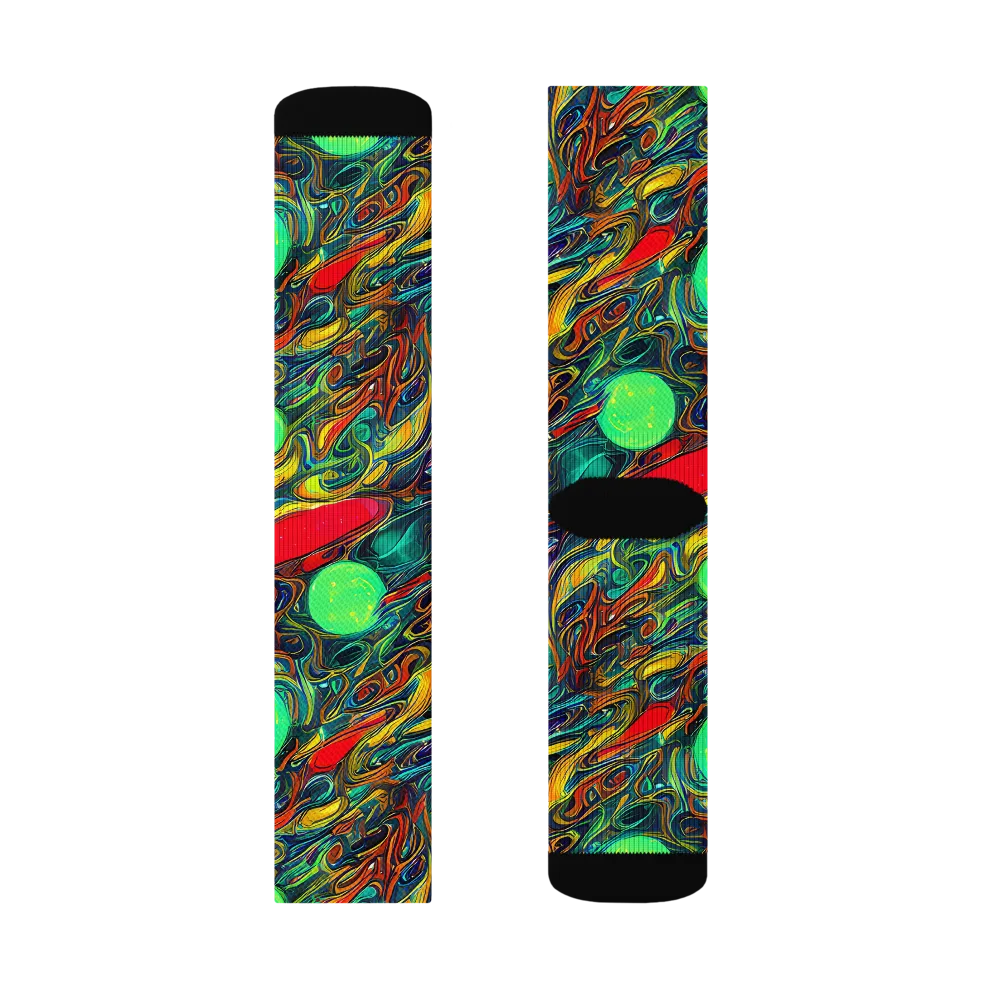 Galactic Fluid on Socks — Left Sock