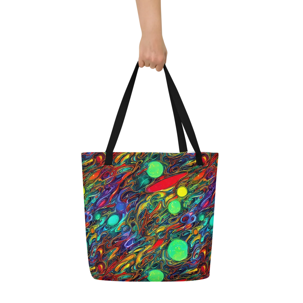 Galactic Fluid on Large Tote Bag W/ Pocket — Front
