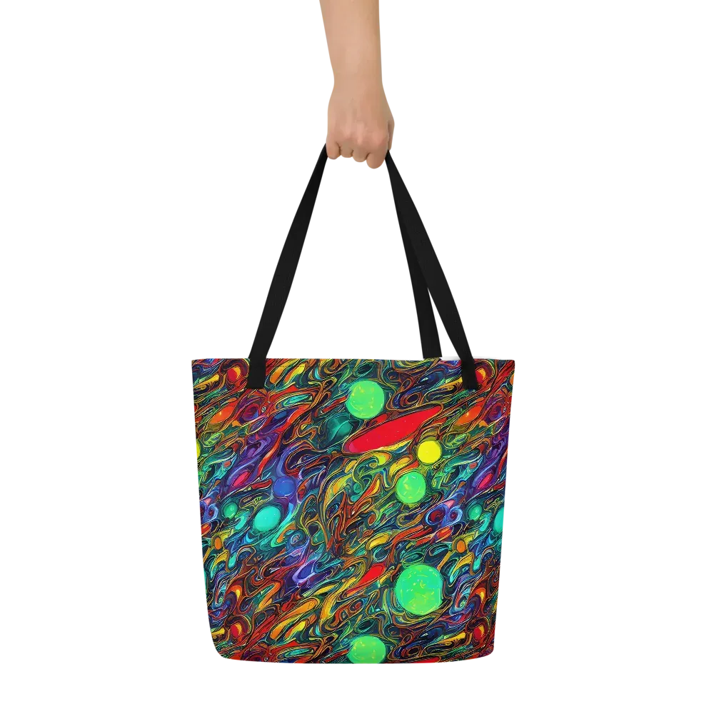 Galactic Fluid on Large Tote Bag W/ Pocket — Front