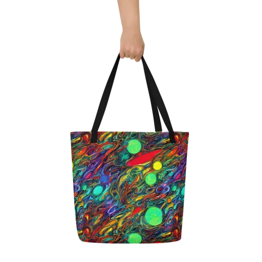 Galactic Fluid on a Large Tote Bag W/ Pocket