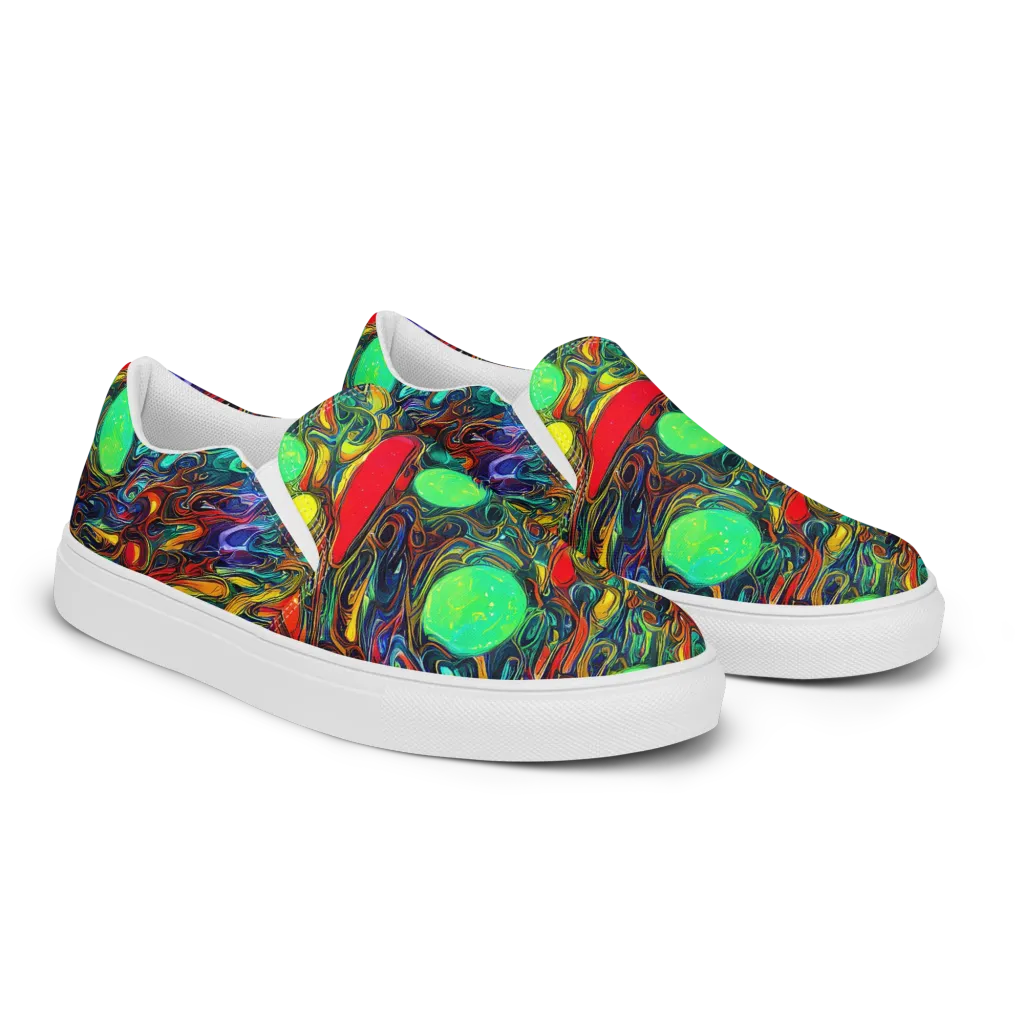 Galactic Fluid on Women's Slip-On Canvas Shoes — Right Front