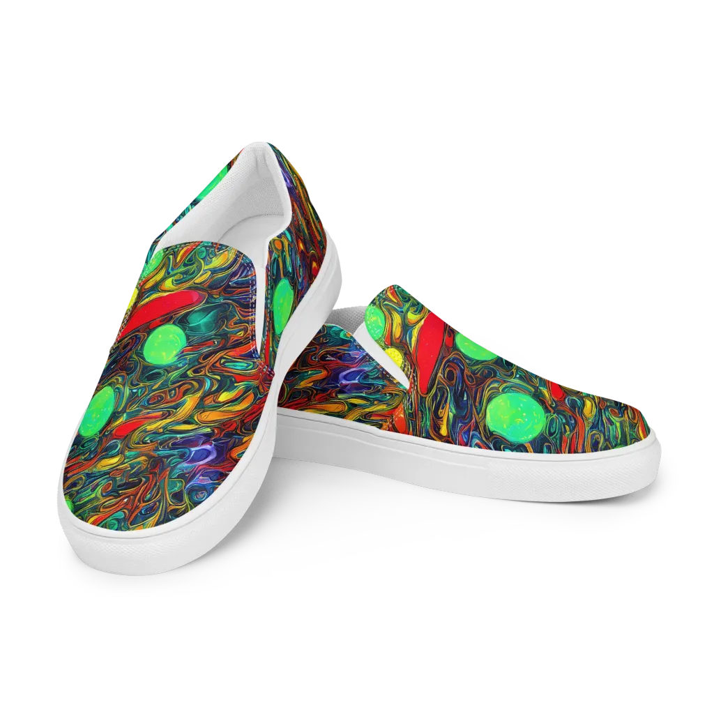 Galactic Fluid on Women's Slip-On Canvas Shoes — Left Front