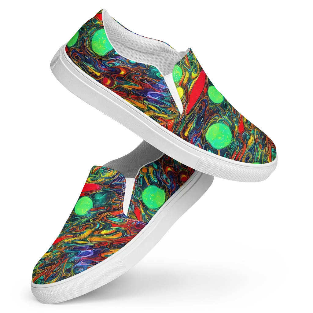 Galactic Fluid on Women's Slip-On Canvas Shoes — Front