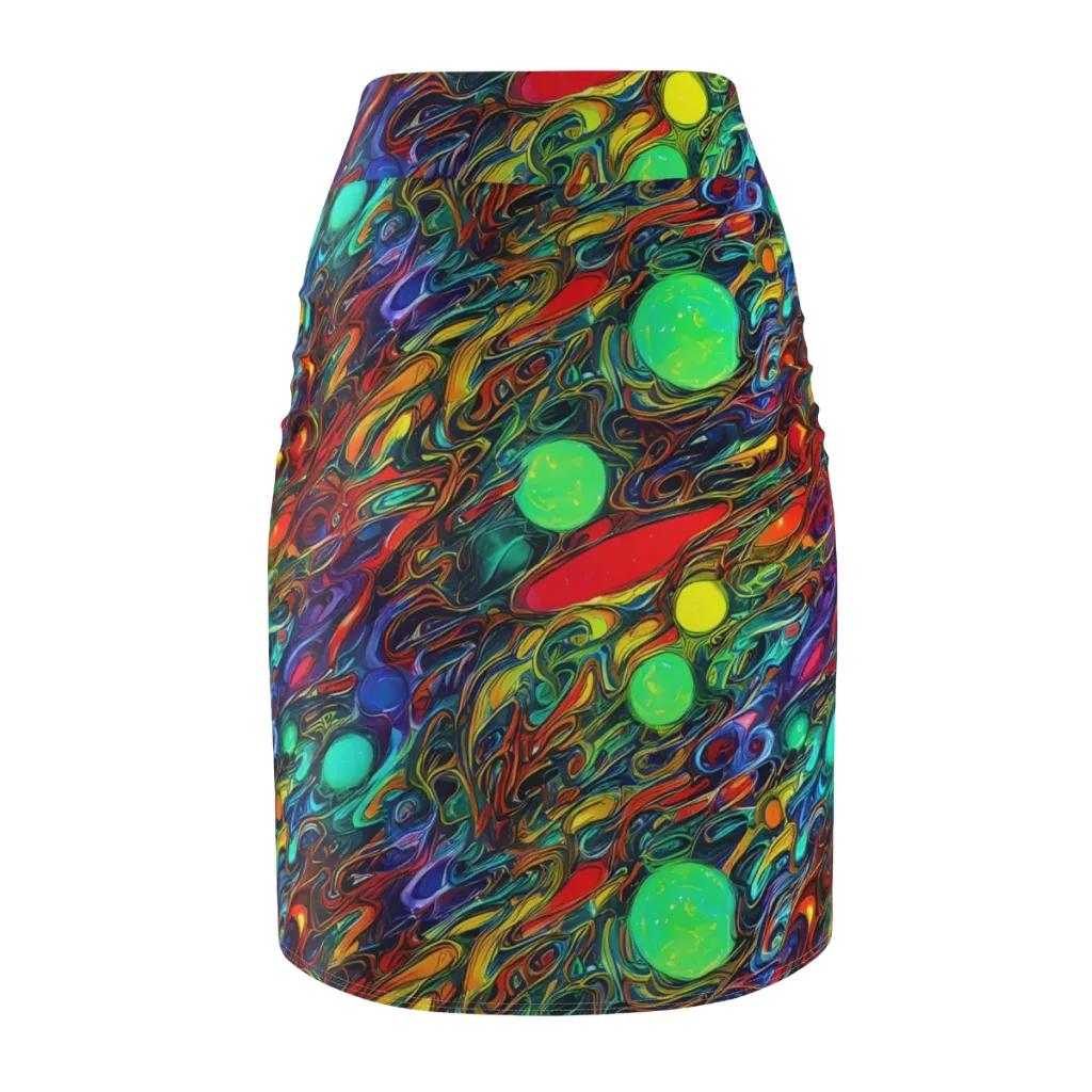 Galactic Fluid on Pencil Skirt — Back