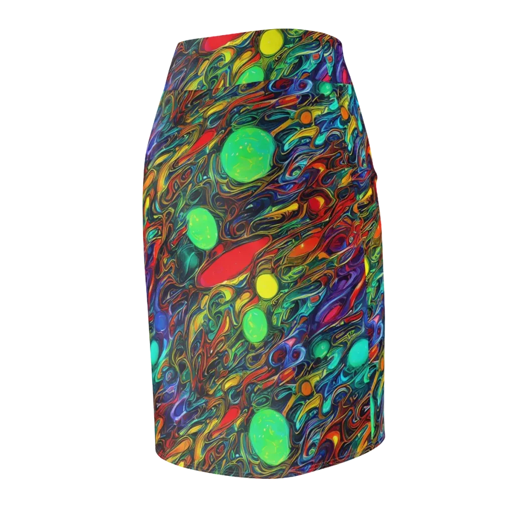 Galactic Fluid on Pencil Skirt — Back Side