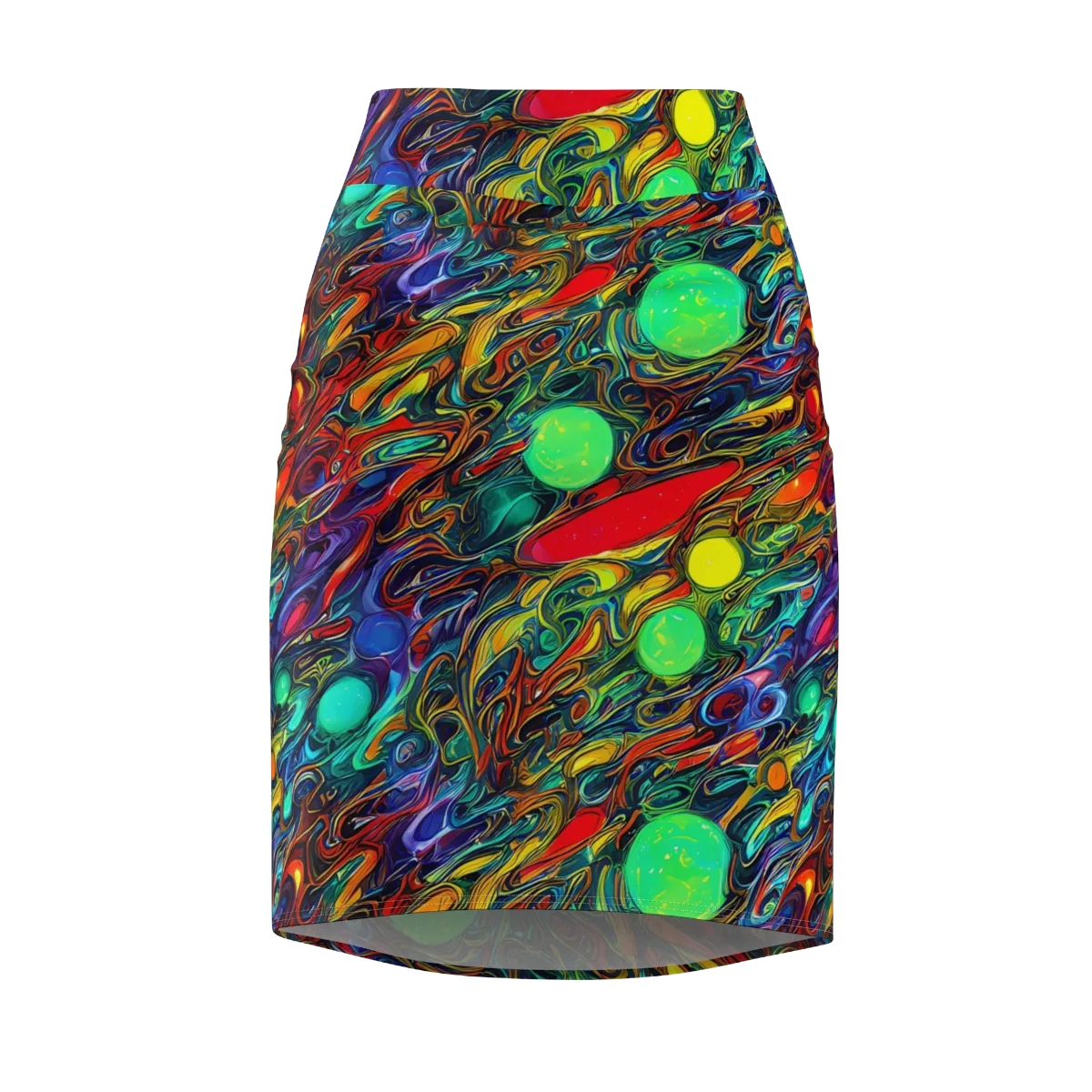 Galactic Fluid on Pencil Skirt — Front