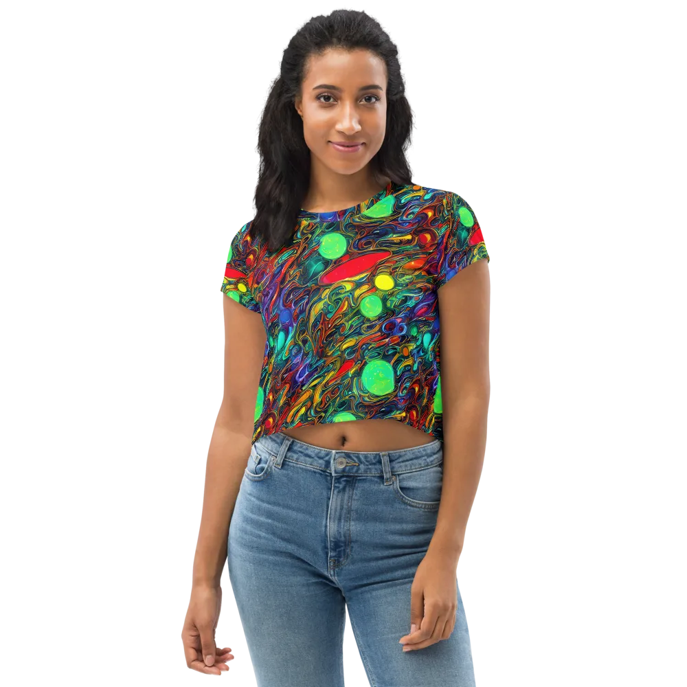Galactic Fluid on Crop Tee — Front