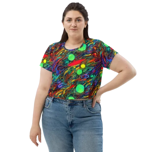 Galactic Fluid on a Crop Tee