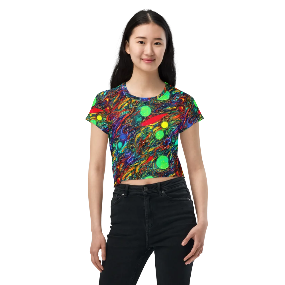 Galactic Fluid on Crop Tee — Front