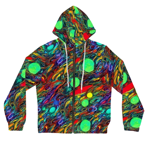 Galactic Fluid on a Women's Full-Zip Hoodie