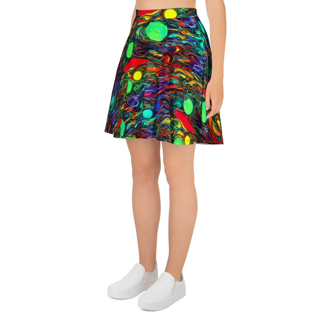 Galactic Fluid on Skater Skirt — Left