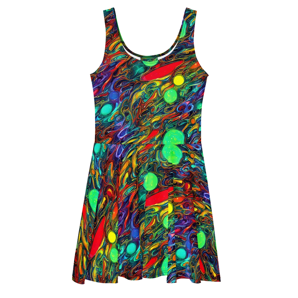 Galactic Fluid on Skater Dress — Front