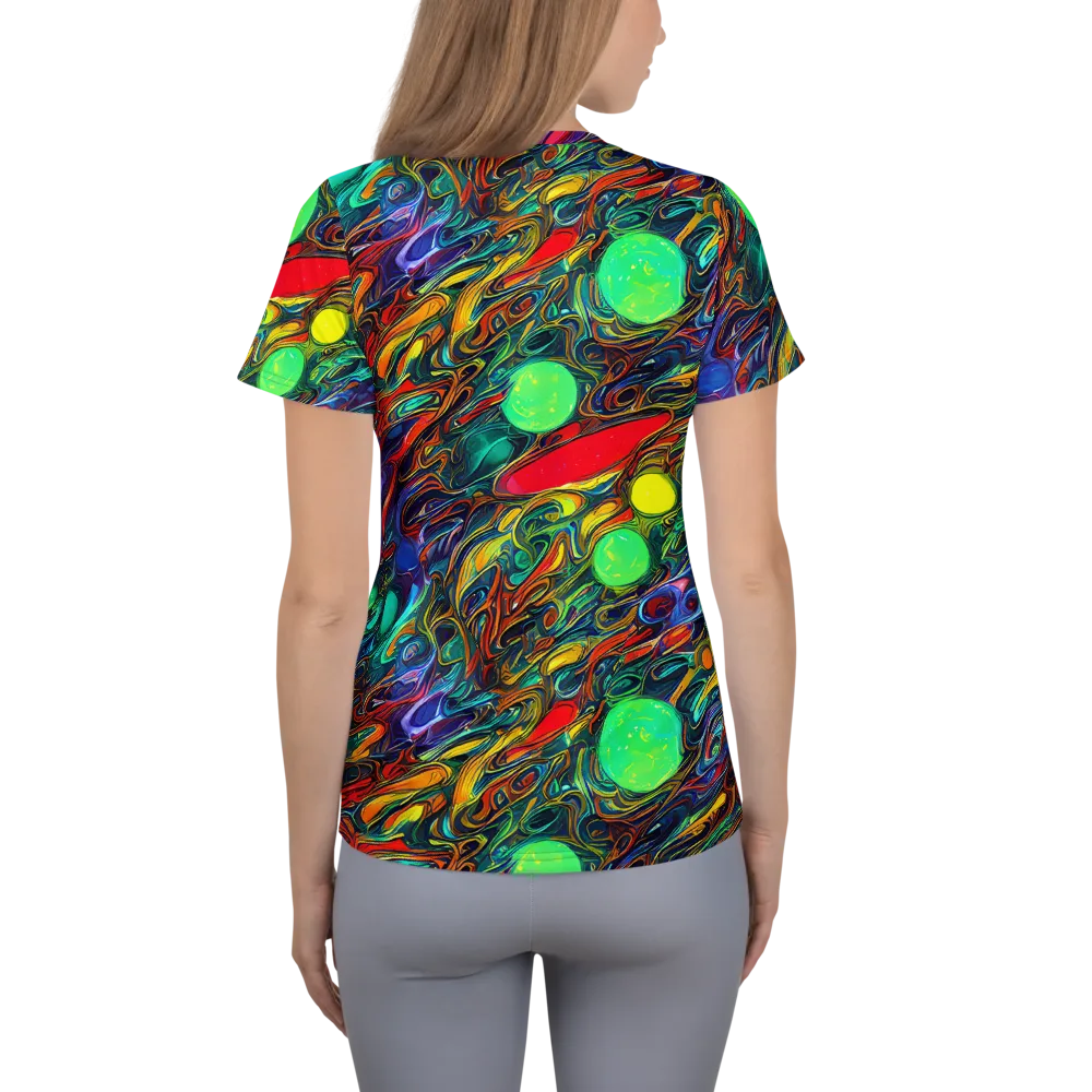 Galactic Fluid on Women's Athletic T-Shirt — Back