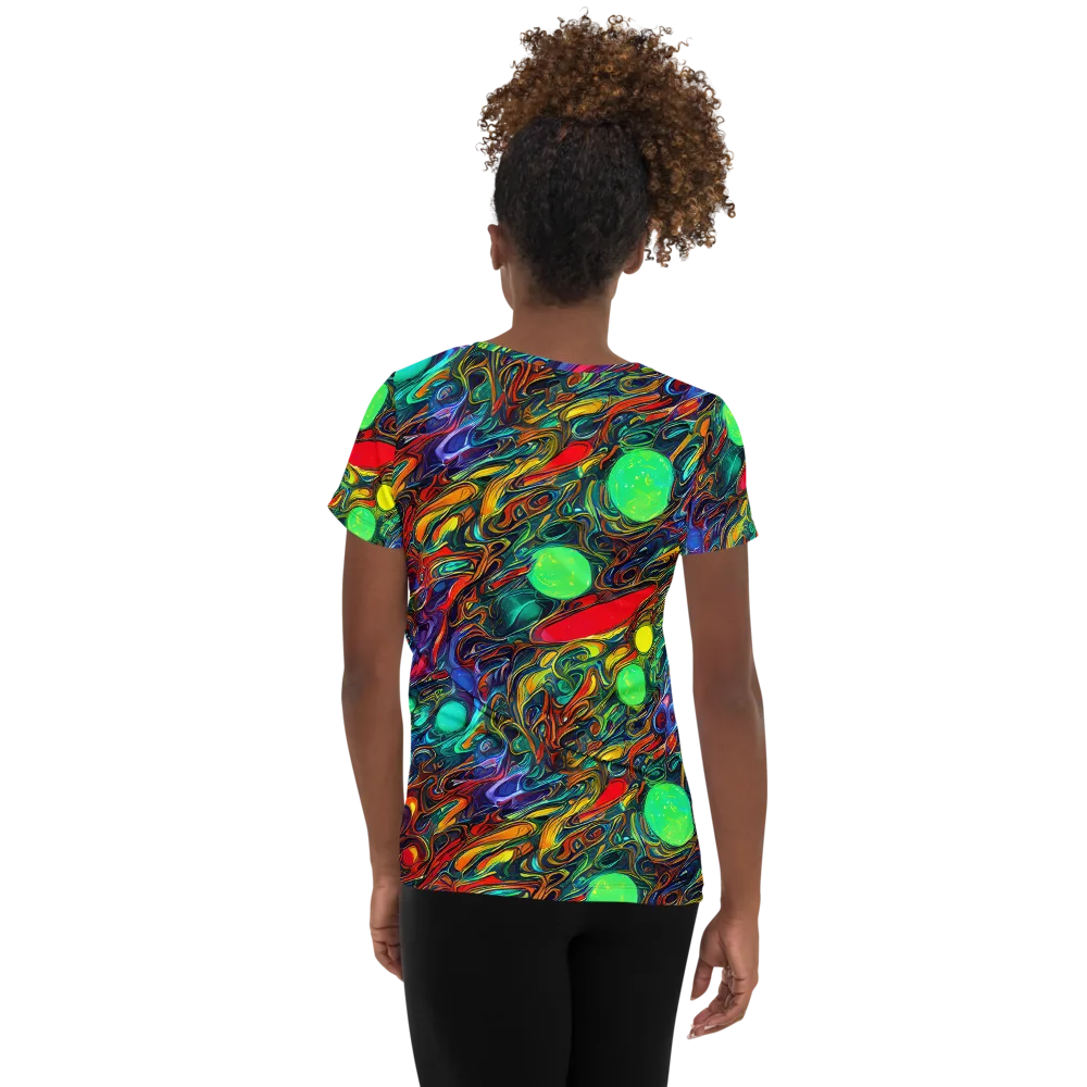 Galactic Fluid on Women's Athletic T-Shirt — Back
