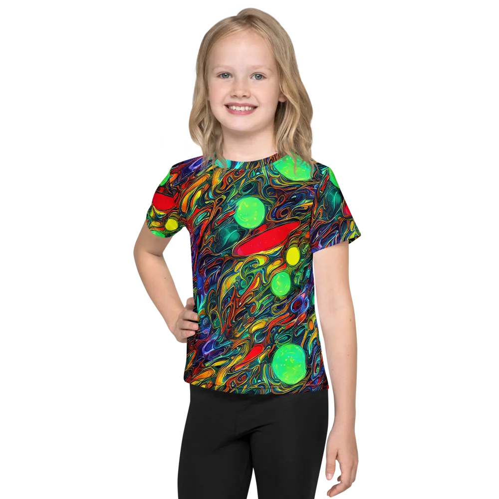 Galactic Fluid on Kids Crew Neck T-Shirt — Front
