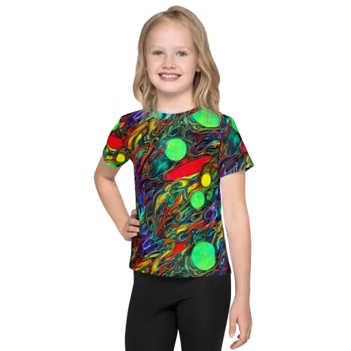 Galactic Fluid on a Kids Crew Neck T-Shirt
